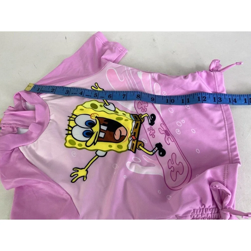 SpongeBob SquarePants 2 Piece Top and Bottoms Swim Set Swimwear Girls Size 4
